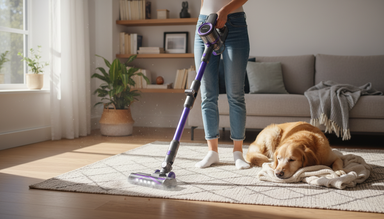 350W Cordless Stick Vacuum: Hard Floors, Carpet & Pet Hair