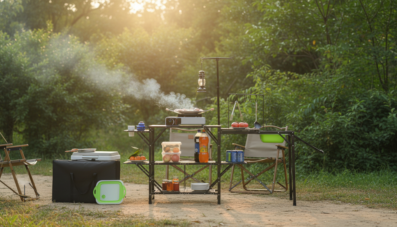 Folding Camp Kitchen Table with Sink: Cleaner Meals Fast