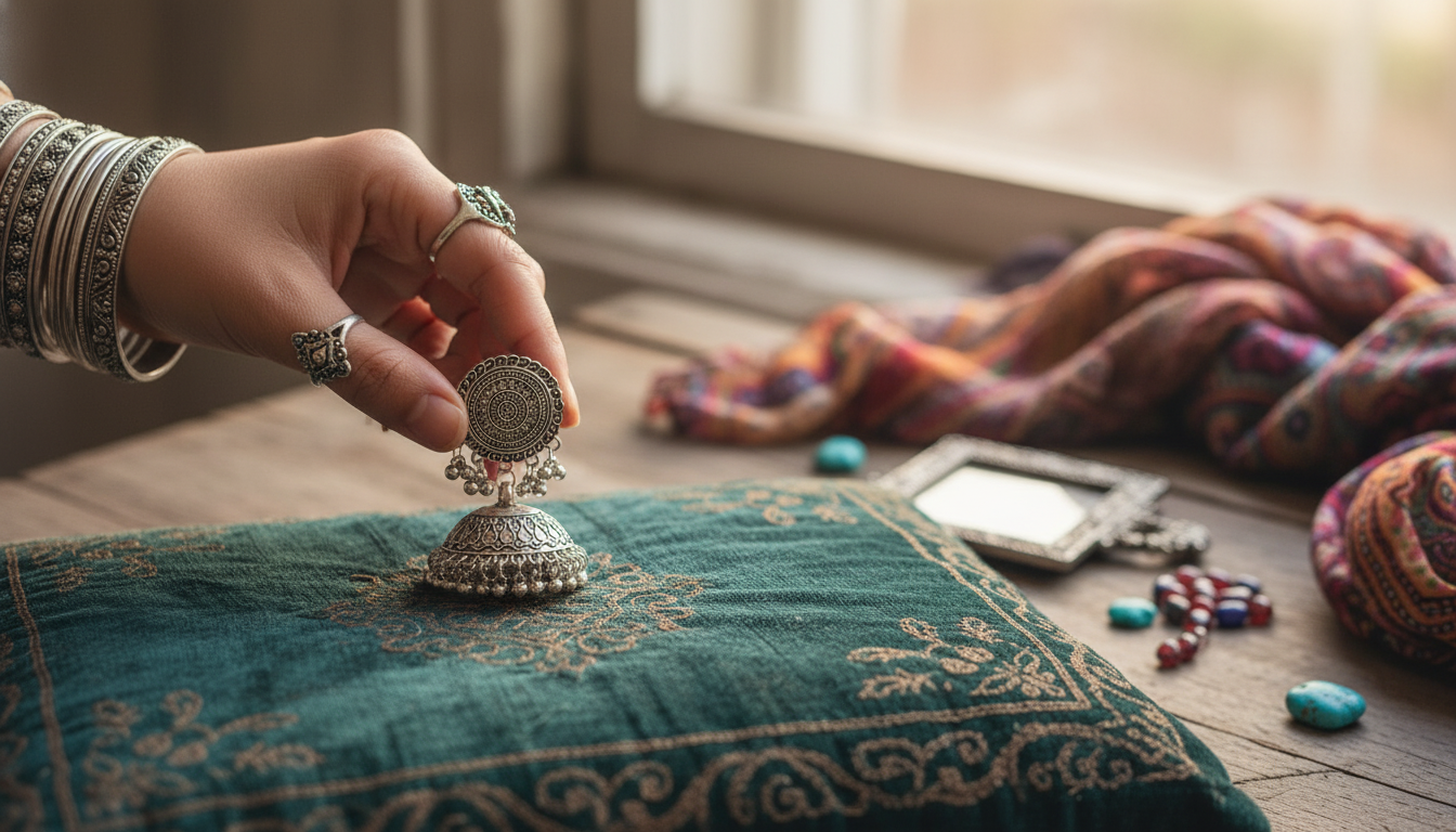 Silver-Tone Tassel Jhumkas: Vintage Gypsy Style Guide