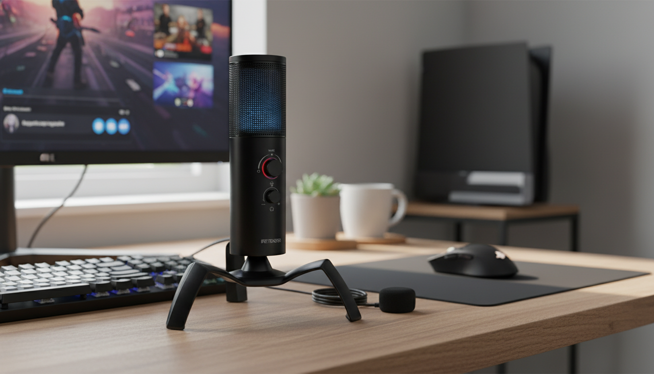USB Gaming Mic for PC/PS5/PS4: RGB, Mute & Gain