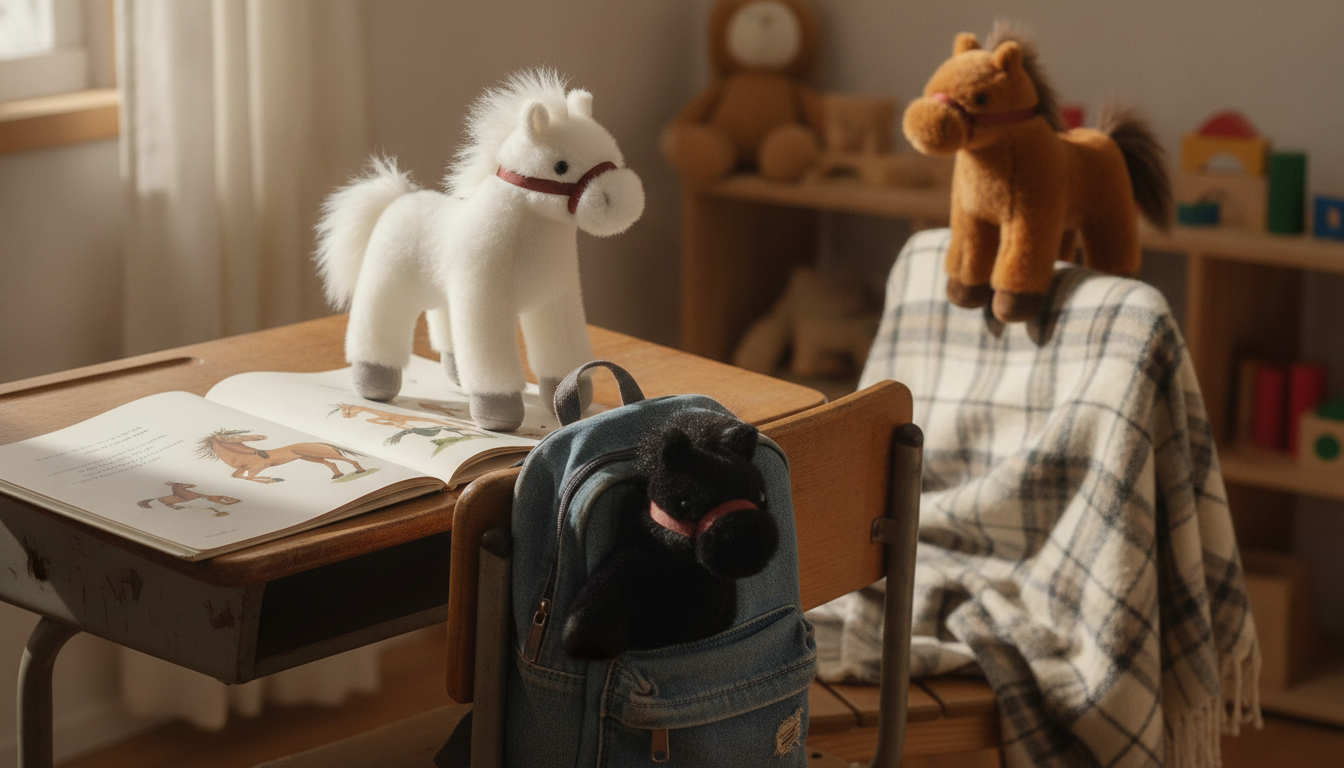 Cute Lifelike Pony Plush Toy for Play, Travel & Gifts
