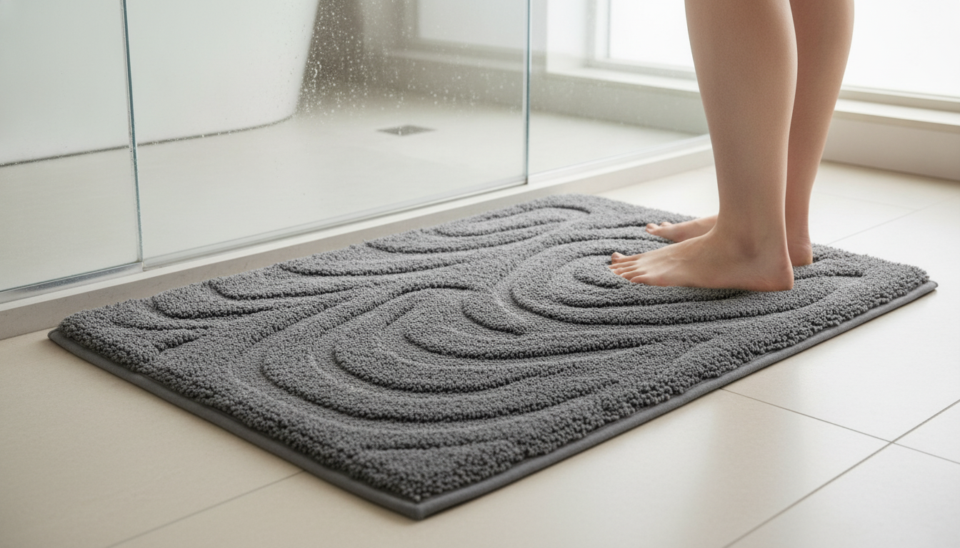 Plush Quick-Dry Microfiber Bath Mat with Non-Slip Grip
