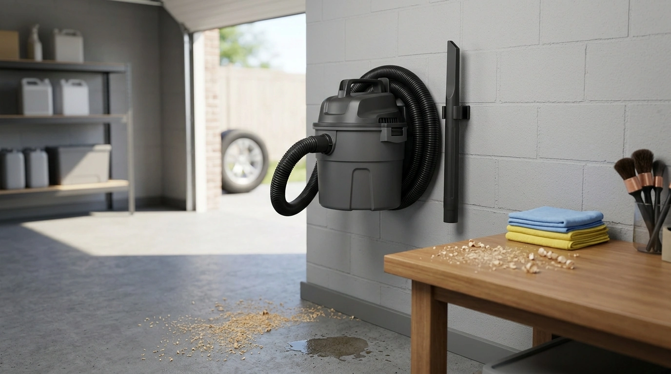 2.5-Gallon Wall-Mount Wet/Dry Vac: 2.5 HP Power