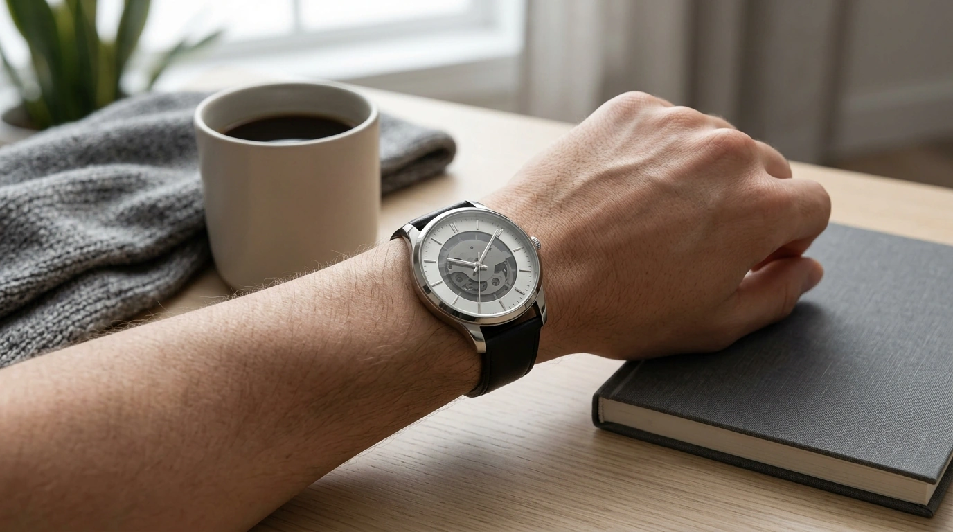 Black & White Transparent Dial Quartz Watch (Unisex)