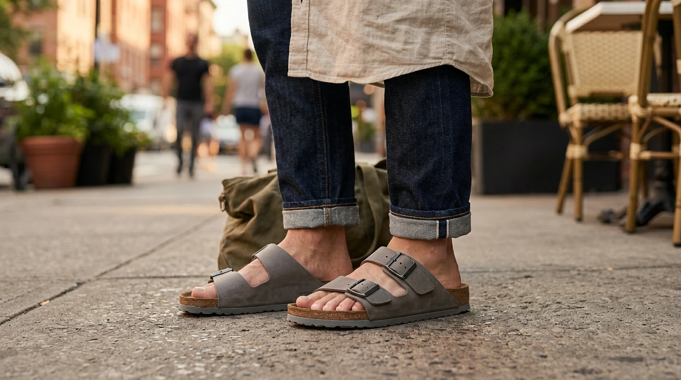 Grey Birkenstock Buckle Sandals for Men: Fit & Style