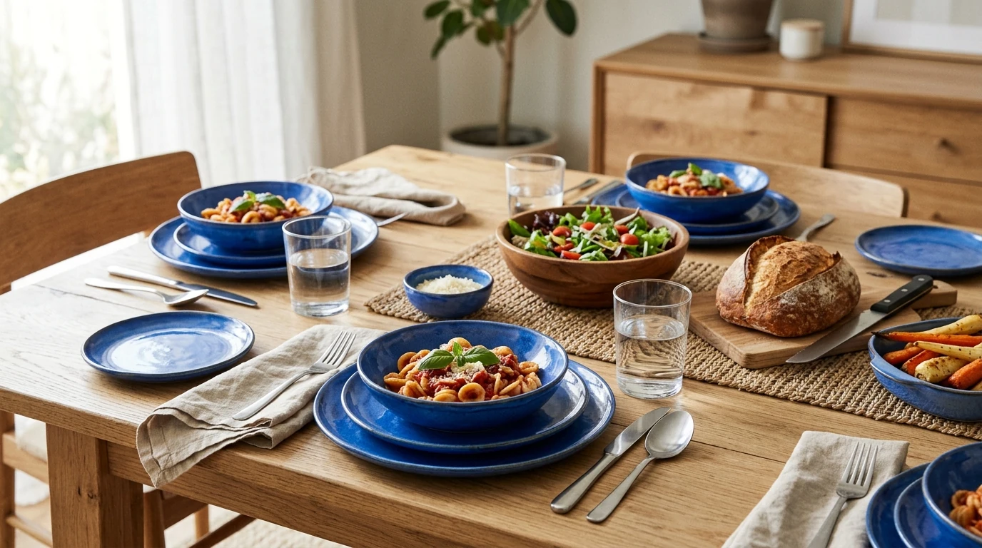 Vibrant Blue Earthenware Dinnerware Set: 18-Piece Guide