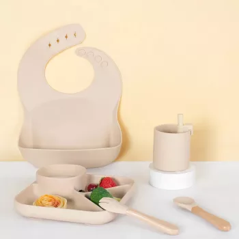 Silicone Suction Plate & Utensil Set for Baby (6-Piece)