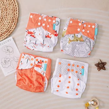 4pcs Suede Cloth Reusable Diaper Set: Fit, Wash & Tips